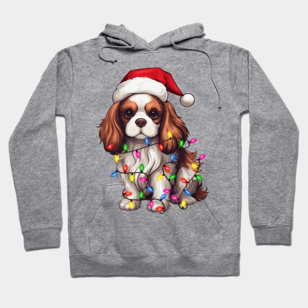 Christmas Cavalier King Charles Spaniel Hoodie by Chromatic Fusion Studio